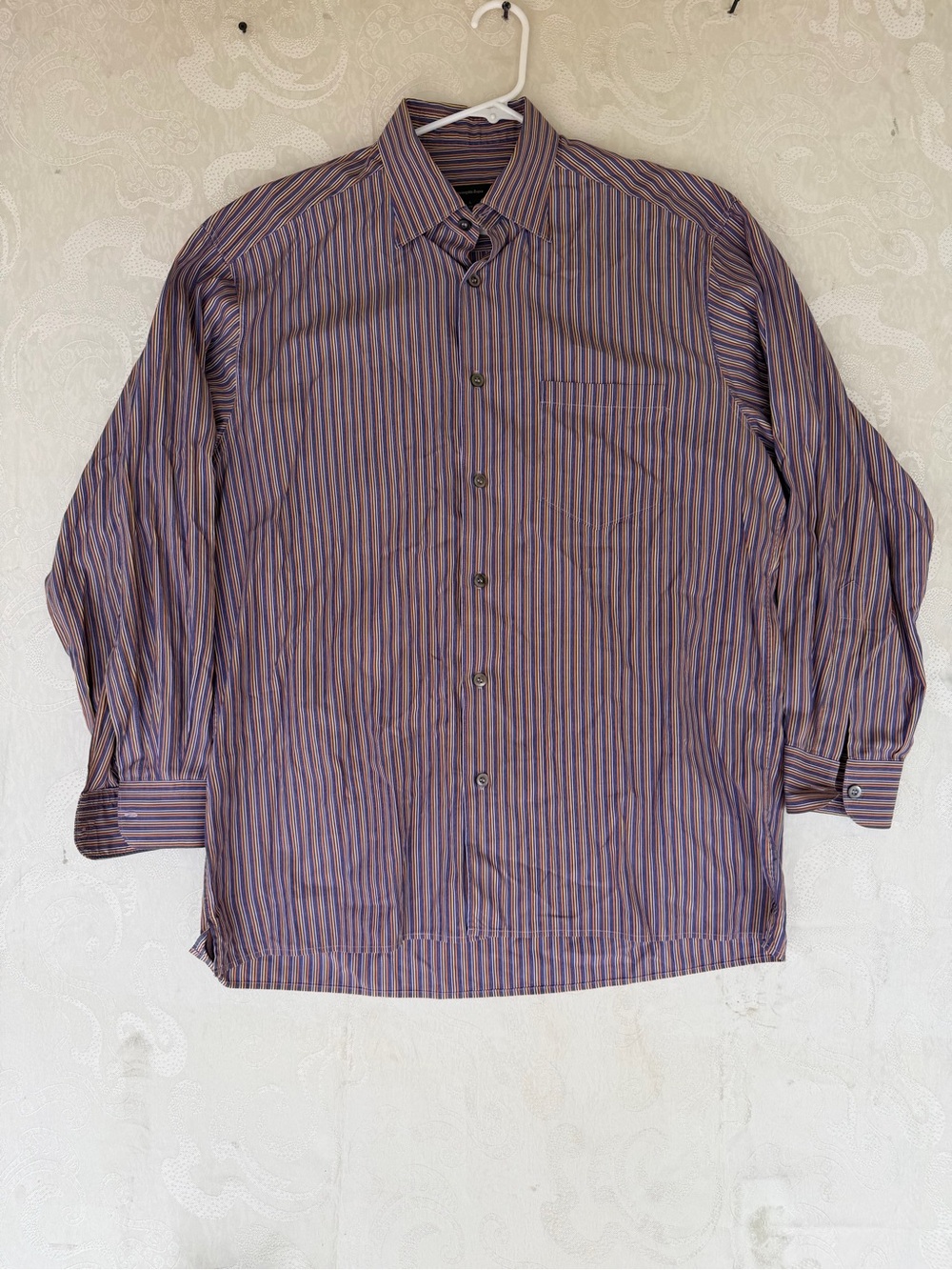 Ermenegildo Zegna Purple Shirt with Blue Stripes